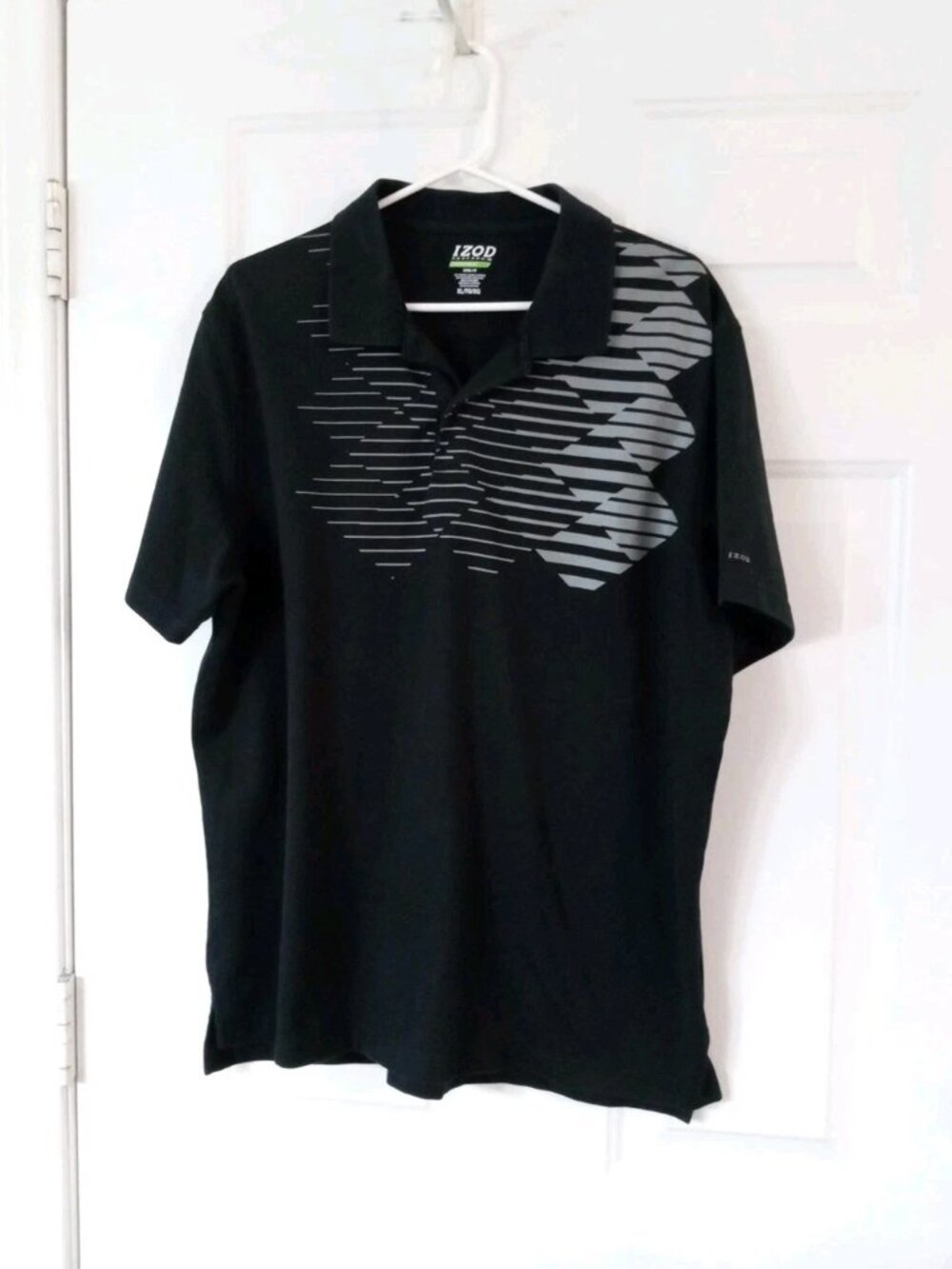 Izod Perform X Extreme Function Golf Polo Shirt Men's XL Black With Gray